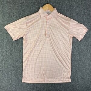 Collars & Co Dress Collar Polo Men Small Check Short Sleeve Performance Office